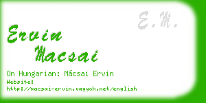 ervin macsai business card
